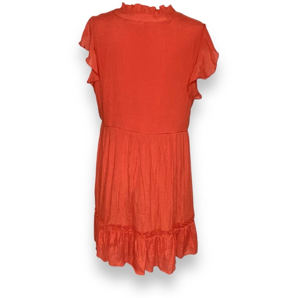Indigo Rose Ruffle Mini Dress In Orange Women’s Size 2X - Picture 3 of 7